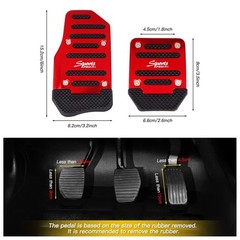 Universal Red Non-Slip Automatic Gas Brake Foot Pedal Pad Cover Accessories A