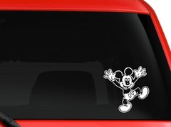 Mickey mouse Dance car truck laptop window decal sticker 6 inches white