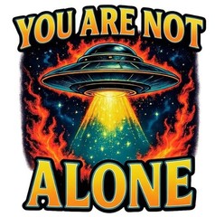 UFO Sticker (2 Inch) Waterproof Adhesive Peel & Stick Car Bumper