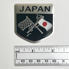 Japan Flag Car Emblem Badge Decal Sticker 2″x 2.25″ Aluminum Japanese JDM JP NEW