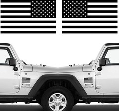 Water-Resistant 3”x5” American Flag Decal – Matte Black for Cars & Outdoor Use