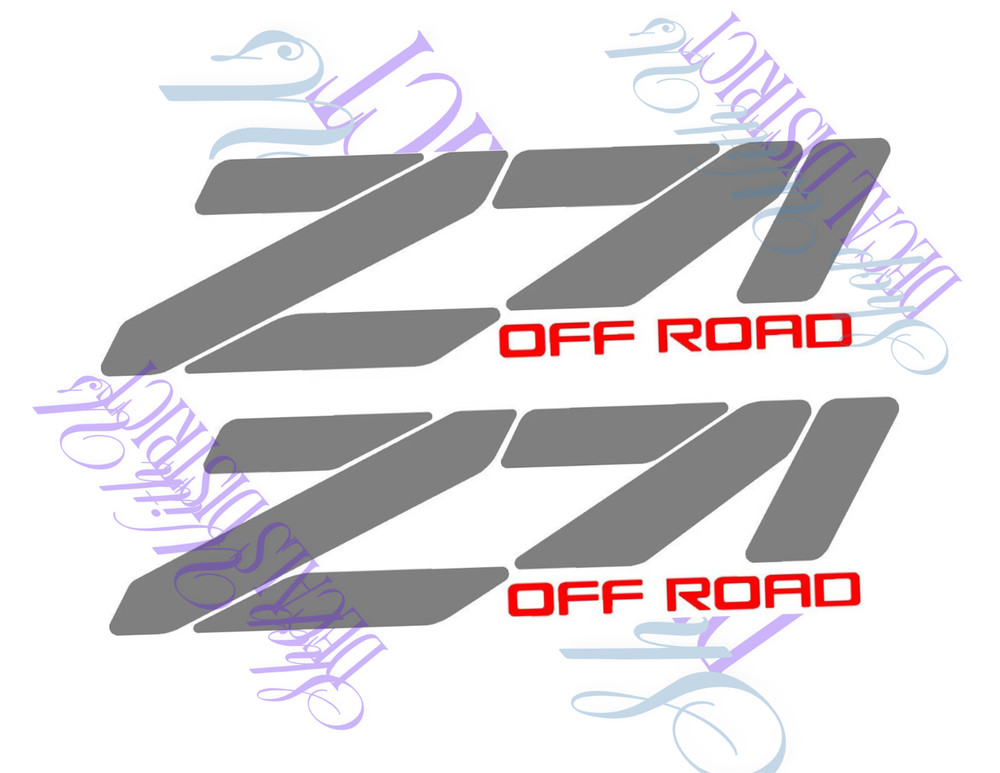Z71 4×4 Off Road Sticker Vinyl Decal Fits Chevy Truck Silverado 1500 SILVER/RED