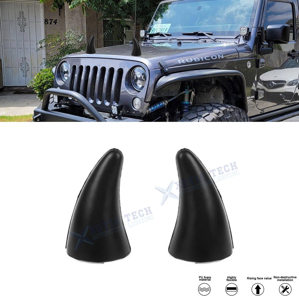 2x Devil Bull Horn Front Rear Bumper Decal Ornament For Jeep Land Rover Jaguar