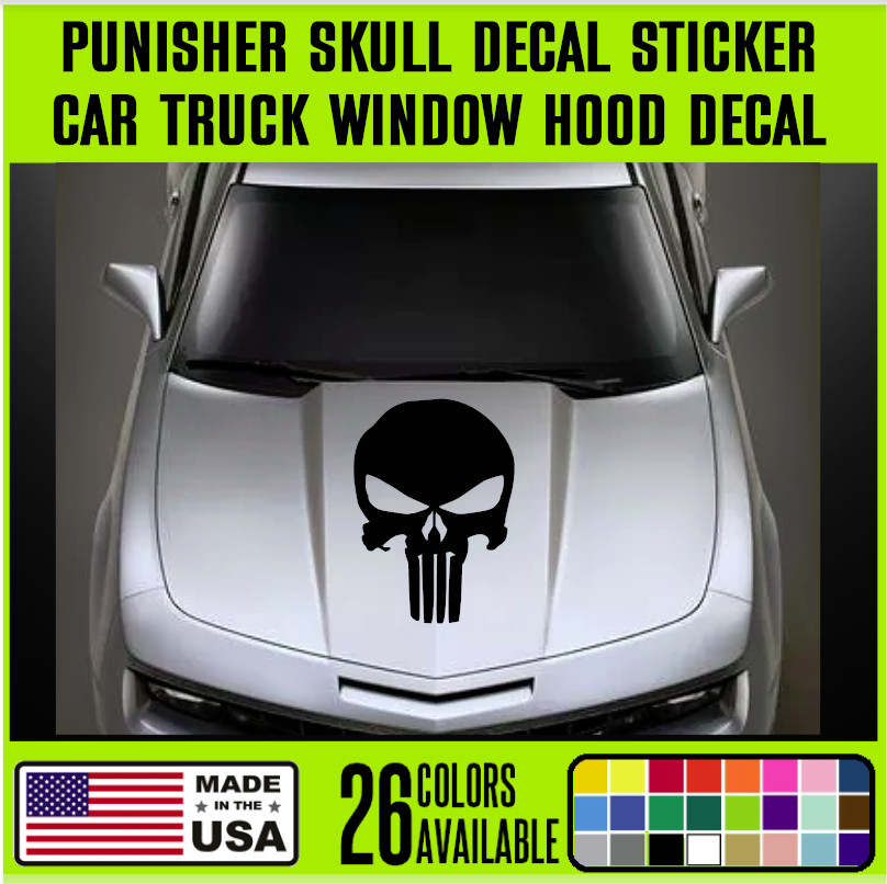 12″ to 30″ Large Punisher Skull Decal Sticker Vinyl Car Truck Window – SK4