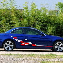 Car Sticker Racing Flags Stripes 91” for 330i 325i 335i Vinyl Side Decal ZC1060