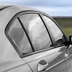 2Set Chrome Delete Window Trim Stickers Fit Honda Accord Sedan 2008-2012 Black