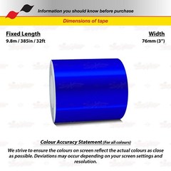 CHROME BLUE 3″ 76mm Roll PIN STRIPE Car Striping Line TAPE Decal Vinyl Sticker
