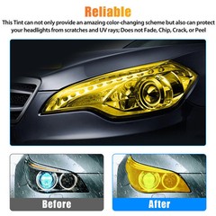 NEW 12″ Wide Gloss Light Black Taillight Headlight Fog Light Tint Film Vinyl