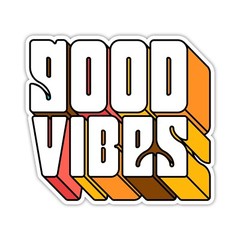 70’s Good Vibes Sticker Groovy Retro Laptop Cup Car Vehicle Window Bumper Decal