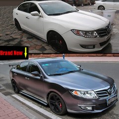 Entire Car Wrap Pearl Metal Satin Chrome Vinyl Steel Sticker Decal Tan Grey ABUS