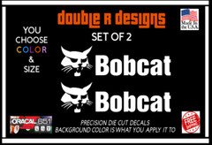 Set Of 2 Bobcat Skid Tractor Excavator Bobcat Vinyl Decal Sticker