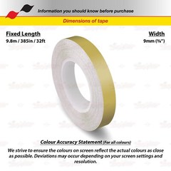 MATTE GOLD 3/8″ 9mm Roll PIN STRIPE Car Striping Line TAPE Decal Vinyl Sticker