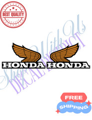 Wing Decal fits Honda Logo gas Tank fuel Sticker Decal water resistant Golden