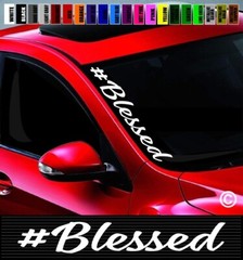 20″ Blessed #2 Hashtag Christian Car Decal Sticker Side Windshield Banner JDM