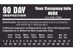 90 Days DOT Vehicle Decal Inspection, Set Of 50 Stickers. Vehicle Label