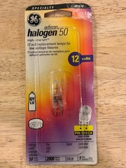 GE 97670 Halogen Replacement Bulb Low Voltage – 50 Watt – 12 Volts GY6.35 Bi-Pin
