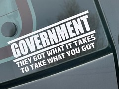 GOVERNMENT -WHITE- Vinyl Decal Indoor & Outdoor Sticker. Choose Size!