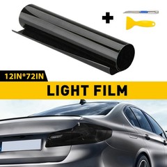 Gloss Dark Black Smoke 12″x72″ Headlight Taillight Fog Light Tint Film Vinyl