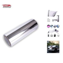 Car Wrap Vinyl 12 Inches x 60 Inches Chrome Mirror Silver Self Adhesive Film …