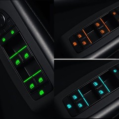 18PCS Luminous Car Window Button Stickers Control Panel Decals Set