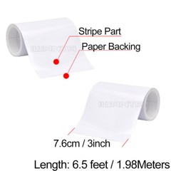 2x 3″ x 78″ DIY White Racing Stripes Car Hood Vinyl Tape Sticker Body Decals
