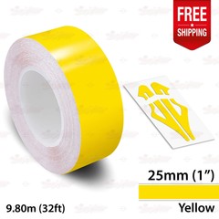 YELLOW 1″ 25mm Roll PIN STRIPE Car Striping Trim Line TAPE Decal Vinyl Sticker