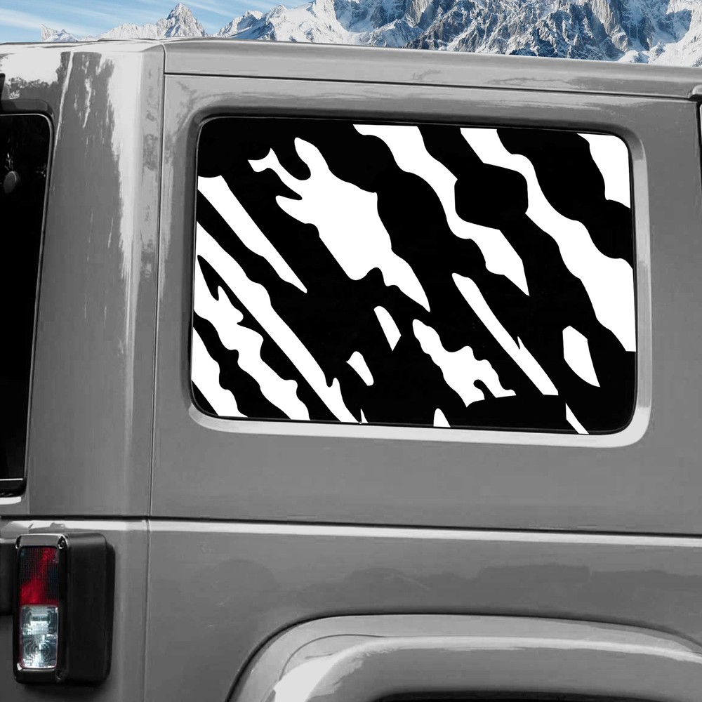 Rear Window Wrap Graphic Decal for Jeep Wrangler 2011-2020 SPLASH WHITE