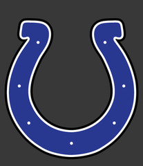 Colts Horseshoe Iron-On Decal Heat Transfer Decal White Blue Black Iron On