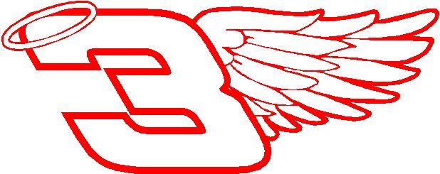 3 Dale Earnhardt wing Nascar in memory vinyl racing decal sticker