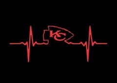 Kansas City Chiefs Heartbeat Vinyl Decal Stickers Truck You Choose