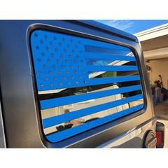 Blue Rear Side Window American Flag Decal For Jeep Wrangler JL JLU 2018+ 4-Door