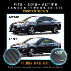 For 2019-2020 Nissan Altima Window Precut Chrome Delete Kit – Matte Carbon Fiber