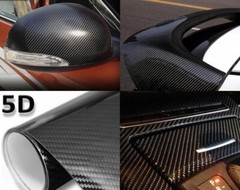 12″x60″ 5D Ultra Shiny Glossy Black Carbon Fiber Vinyl Wrap Sticker Decal Roll