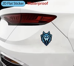 LED BLUE WOLF HEAD DOG 6” LARGE Waterproof UV Resistant Vinyl Sticker Decal 1PC