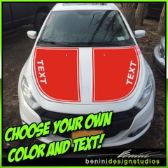 Hood Blackout Racing Stripes Blackout Graphics – Fits 2013-2016 Dodge Dart