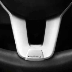 3D Badge Chrome/Black for AMG Steering Wheel Emblem Squared Base GLC C43 C350E
