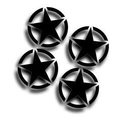 4X Military Star Invasion Freedom Victory Mike Fits Wrangler 3 4 5 6 8 inch