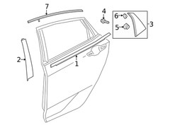 17-21 Honda Civic Hatchback (5D) Right (Passenger) Rear Door Garnish (Gloss Blac
