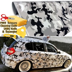 60″ x 60″ Snow Camo Camouflage Vinyl Film Wrap Decal Air Bubble Free 5ft x 5ft