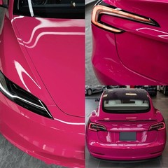 5FTx50FT PET Gloss Crystal Beetroot Purple Vinyl Wrap Self-Adhesive Air Release