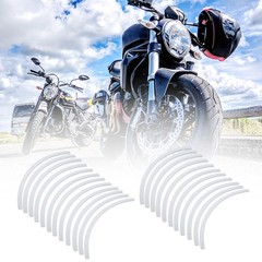 20pcs Fit for 20″ Wheel Motorbike Wheel Rim Sticker Reflective Strips Silver
