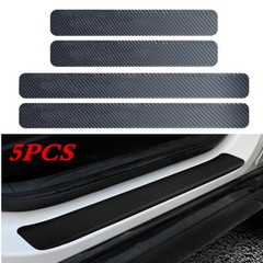 Car Trunk Door Sill Scuff Guard Plate Sticker Protector Anti Scratch Kick 5Pcs