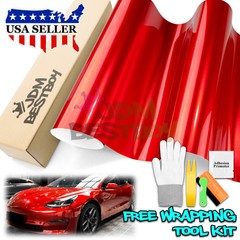 Premium Super Gloss Metallic Soul Red Car Vinyl Wrap Sticker Decal Sheet Film