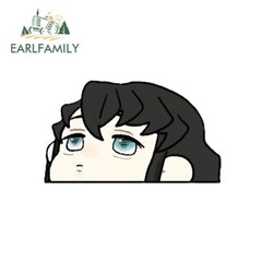 EARLFAMILY 5.1″ Demon Slayer Peeker Chibi Car Sticker Anime Windows Laptop Decor