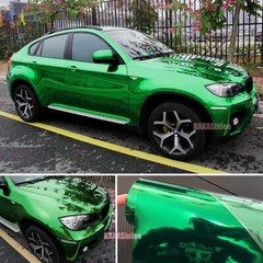 50FT Green Stretchable Entire Car Mirror Chrome Vinyl Wrap Sticker Air Free AX