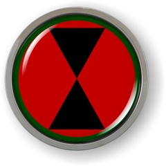 Emblem Car Sticker Chrome ROUND Bezel – 7th Infantry Division