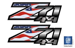 2007-2013 Chevy Silverado GMC Sierra American Flag Z71 4X4 Bed Decal Stickers