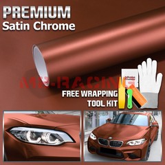 【Satin Chrome】 Bronze Matte Metallic Car Vinyl Wrap Sticker Air Release Sheet