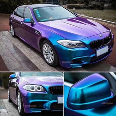 Flexible PL Blue Chameleon Car Glitter Pearl Glossy Metal Vinyl Wrap Sticker US