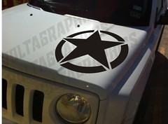 Vinyl Hood Decal for Jeep Patriot 2012-2024 Military Star USA patriotic decal